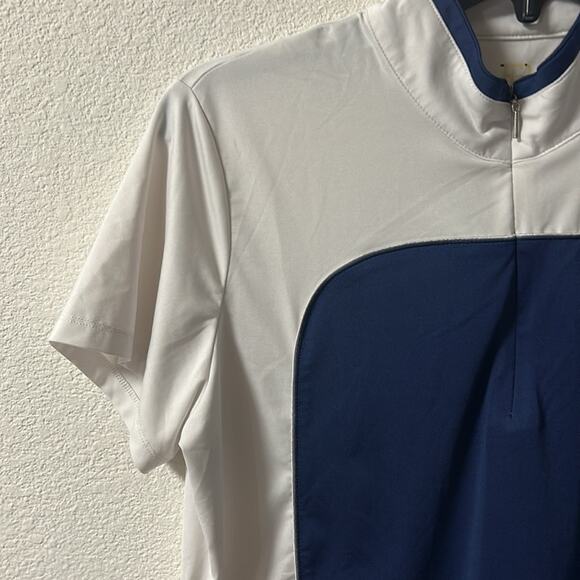 EP Pro NY Short Sleeve Color Block Polo | Womens Golf Top - White/Navy B… - Picture 4 of 16
